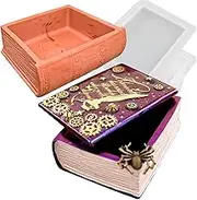 Wehous Resin Box Mold with Lid - Book Shape Storage Box Silicone Mold for Epoxy Resin Concrete 3D Candle Holder Jewelry Trinket Container Succulent Plant Pot DIY Art Casting Craft Home Decor