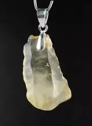Libyan Desert Glass Sterling Silver Swivel Bail Pendant 3.9 gram | COA & Box *pw