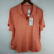 Tommy Bahama Top Shirt Womens XL Island Zone Del Ray Polo Golf Passion Peach New