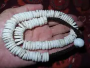 Nepal Tibet Ethnic Button Shaped White Conch Shell Beaded Necklace (x3)