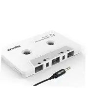 Car Audio Cassette to Aux Adapter, 3.5 MM Auxillary Cable Tape Adapter White