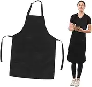 [Healeved] 2-pack Chef Halter Neck Apron Cooking Aprons for Women Men Adults Breathable Adjustable Dish Painting Bib Salon Kitchen
