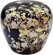Ceramic Drum Table Decorative Garden stools, Decorative Ceramic Garden Stool, Glazed Hand-Painted Flower and Bird Shoe Changing Stool Drum Stool, Suitable for Outdoor Garden, Living Room, Terrace(Pit