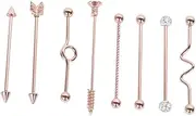 [WATIIFUFU] Gold Earrings for Women Clip Earrings Women Industrial Ear Studs Barbell Piercing Jewelry