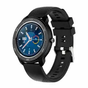 RC02 1.3inch Full Touch Screen Heart Rate Blood Pressure Oxygen Monitor Music Smart Watch BLACK COLOR