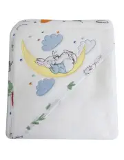 New Adventures of Peter Rabbit Hooded Towel in White