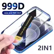 For iPhone 14 13 PRO MAX Screen Protector PLUS Auto Fit Case Tempered Glass