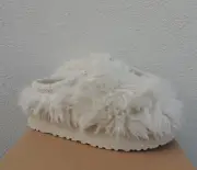 UGG WHITE FLUFF MOMMA SUGAR TASMAN PLATFORM SLIPPERS, WOMEN US 10/ EUR 41 ~NIB