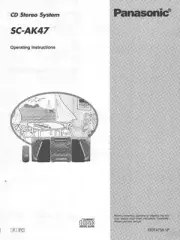 Panasonic SA-AK47 CD Stereo System Owners Instruction Manual