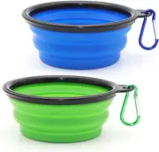 Dog Bowl Pet Collapsible Bowls,2pcs Portable Pet Feeding w/ 2 Carabiners- Small