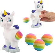 Hog Wild Pooping Unicorn Popper Toy - Shoot Foam Balls Up to 20 Feet - 6 Balls Included - Age 4+