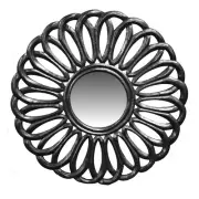 Wall Mirror Wooden Frame Silver 23.5"-Decorative Wall Decor -Wall Mirror -Accent