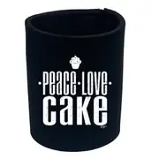 Peace Love Cake - Funny Novelty Stubby Holder