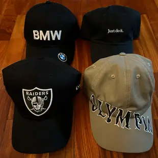 BMW交車禮 & Nike 字體 & NFL 突擊者 Logo 黑 & 訓練怪獸 奧賽 卡其色 棒球帽 帽 老帽 鴨舌帽