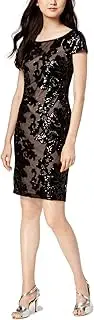 [Calvin Klein] Women's Cap Sleeve Sequin Sheath Dress
