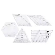 5Pcs Patch Work Ruler Quilting Template Ruler Set Transparent Sewing Cuing Ru...
