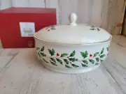 Lenox NEW holiday covered dish Xmas kitchen decor mistletoe