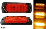 2X Amber 12 LED Flashing Grill Light Bar Warning Recovery Breakdown Lamp 12V 24V