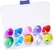 Vaguelly Gems Toy Set 10pcs Acrylic Craft Gems Safe for Children Storage Box for Boys and Girls' Diy Projects Decorations