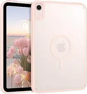 VENINGO iPad mini 7 Case (2024，A17 Pro) iPad mini 6th Generation Case 8.3inch 2021, Magnetic Shockproof Smooth Translucent Back Anti-Fingerprint Hybrid TPU Bumper Hard PC Protective Cover, Pink