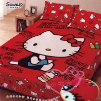 在飛比找Yahoo!奇摩拍賣優惠-小花花日本精品♥ Hello Kitty凱蒂貓刷毛雙人床包組