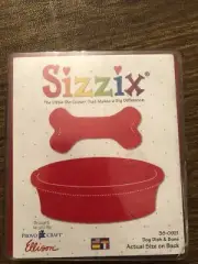 Sizzix “DOG DISH & BONE Large RED Original DIE 38-0921 puppy food Bowl Big Shot