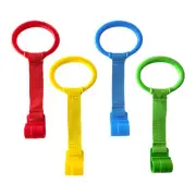 4PCS 4 Colors Baby Playpen Pull Up Rings- Baby Crib Pull Up Rings- Baby Walking