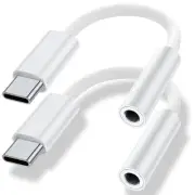 USB Type C to 3.5mm Headphone Jack Adapter, (2-Pack) USB C to Aux Female Audi...