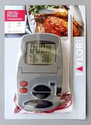 Taylor Digital Probe Thermometer Programmable Magnetic Stand-Up Alarm 1470 1470N