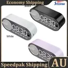 Wireless BT Speaker Alarm Clock LED Display with Dual Alarms Human-Activated AU