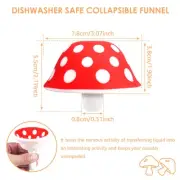 2Pcs Mushroom Small Funnel Food Grade Silicone Funnels Wide Mouth Flexible tejLt