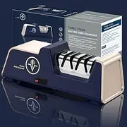 VIDOME Professional Electric Knife Sharpener with 100-Percent Diamond Abrasives and Precision Angle Guides for Straight Edge and Serrated Knives, 3-Stage Champagne Gold