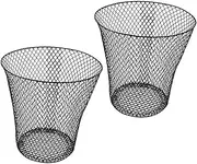 Zerodeko 2pcs Wastebasket Nursery Cover Trashcans Trash Bin Storage Basket Storage Rack Garbage Cans Outdoor Garbage Pail Storage Shelves Metal Laundry Hamper Wastepaper Holder Black Iron