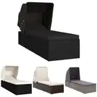 Sun Lounger with Canopy and Cushion Patio Day Bed Garden Outdoor Rattan vidaXL
