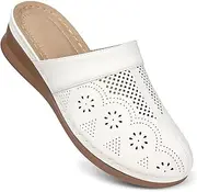 [SHIBEVER] Clogs for Women Mules Slip-On: Comfortable Wedge Closed Toe Clog - Womens Summer Mule