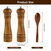 Wood Salt and Pepper Grinder Set with Spoon Coarseness Adjustable Salt bezIa