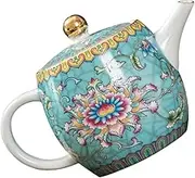 OFFSCH Delicate Creative Teapot Enamel Blue Tea Kettle for Tea Making Decoration Design with Cool Handle