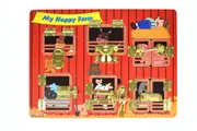 Kaper Kidz My Happy Farm Latches Problem Solving Wood Puzzle Children's Toy 3y+