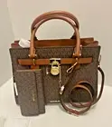 Michael Kors Hamilton Medium Satchel Shoulder Bag Handbag Purse + Trifold Wallet