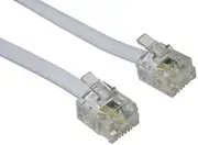 World of Data - 30m ADSL Cable - 100% Copper wire - Gold Plated Contact Pins - High Speed Internet Broadband - Router or Modem to RJ11 Phone Socket or Microfilter - WHITE