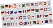 CHICAMPERA 48PCS Mahjong Game Set with Flag Pattern Family Party Games Tiles Set Blocks for Adults for Picnic Gatherings Fun Activities