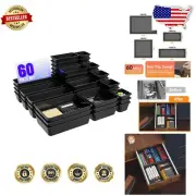 60-Piece Stackable Plastic Drawer Organizer Set for Customized Storage Solutions