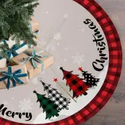 Christmas Tree Skirt 48 Inch Red Rustic Xmas Tree Skirts Mat with Snowflake D...