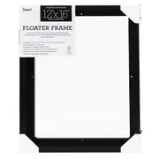 Jasart Thin Edge Artwork 12x16" Wood Floater Canvas Painting Frame Rect Black