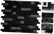 Peel and Stick Mosaic Natural 3D 11.54*10.75*0.31inch(5 sheets) Mixed Black
