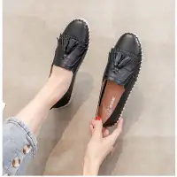 在飛比找Yahoo!奇摩拍賣優惠-【35-40#】韓版手工真皮女鞋 流蘇手工頭層牛皮真皮休閒鞋