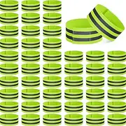 Zubebe 48 Pieces Reflective Bands Reflector Bands for Wrist, Arm, Ankle, Leg, High Visibility Reflective Gear Safety Reflector Tape Straps for Night Walking, Cycling and Running
