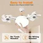 Remote Control Hanging Fan with LED Light 3 Gears Dimming Ceiling Lamp Bedroom