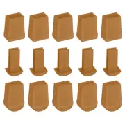 25Pcs Plastic Flat Bell End Stoppers, Cord Ends Lock with Lid, Light Coffee