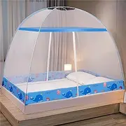 Mosquito Net, Modern Minimalist Striped Double Doors with Bottom (D 200 * 200Cm)